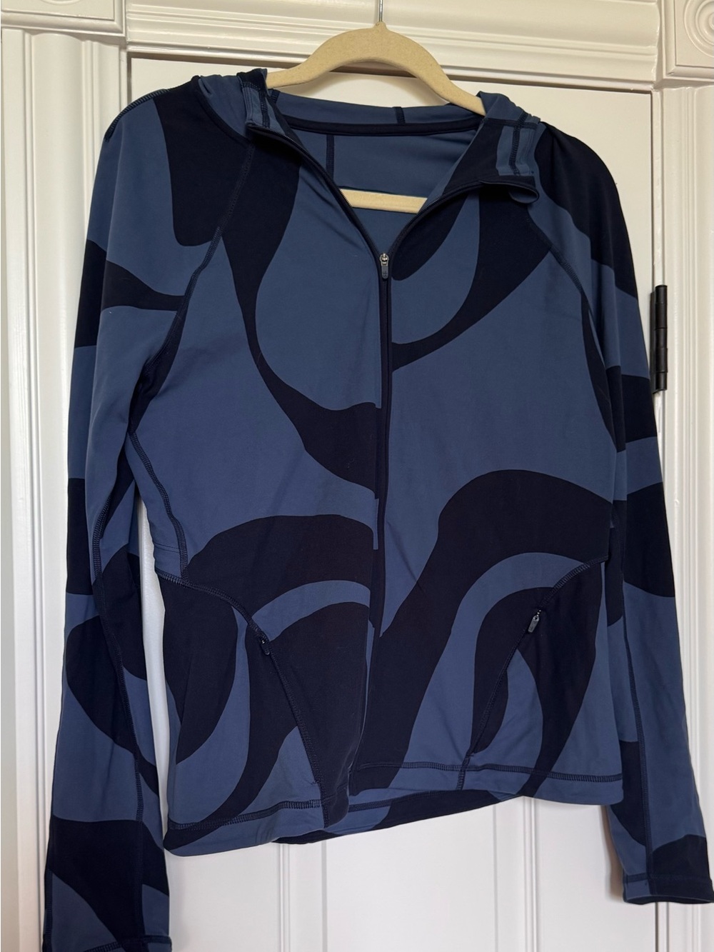 Sweaty Betty Blue Abstract-Print Zip Hoodie